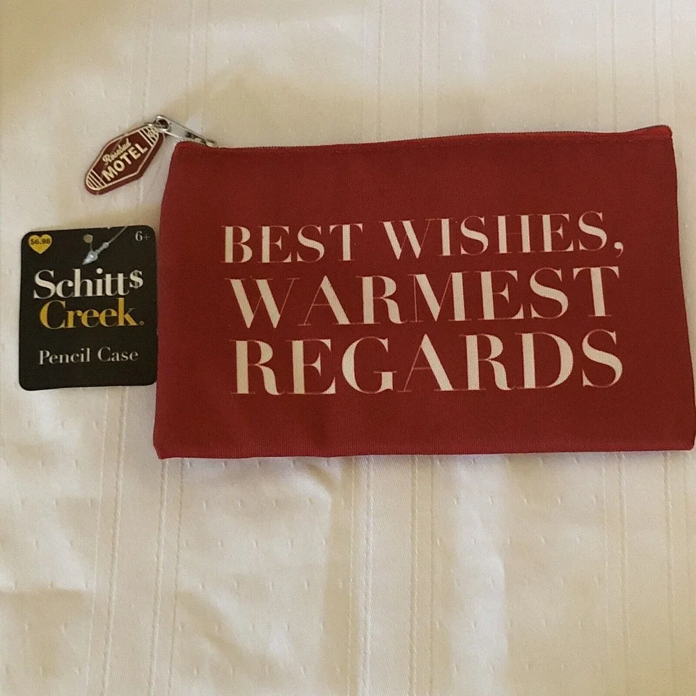 Schitts Creek Show Pencil Zipper Pouch New With Tags Best Wishes Warmest Regards